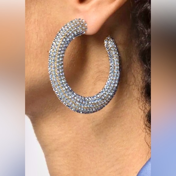 🌺🎉HP🎉🌺 NWT Cult Gaia Mira Crystal Earrings Light Sapphire - Picture 12 of 16